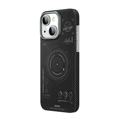 Apple iPhone 15 Plus Kılıf Wiwu HHX-016 Karbon Fiber 600D Mars Kevlar Kapak Siyah