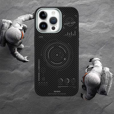 Apple iPhone 15 Plus Kılıf Wiwu KJZ-017 Karbon Fiber 600D Explore Kevlar Kapak Siyah