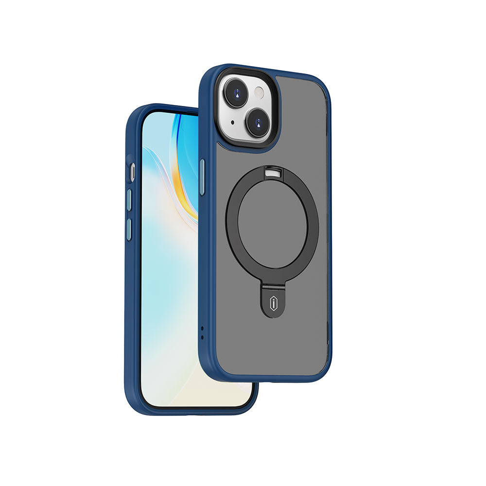 iPhone 15 Plus Kılıf Wiwu ZMM-010 M-safe Şarj Özellikli Mat Arka Yüzey Standlı Kılıf