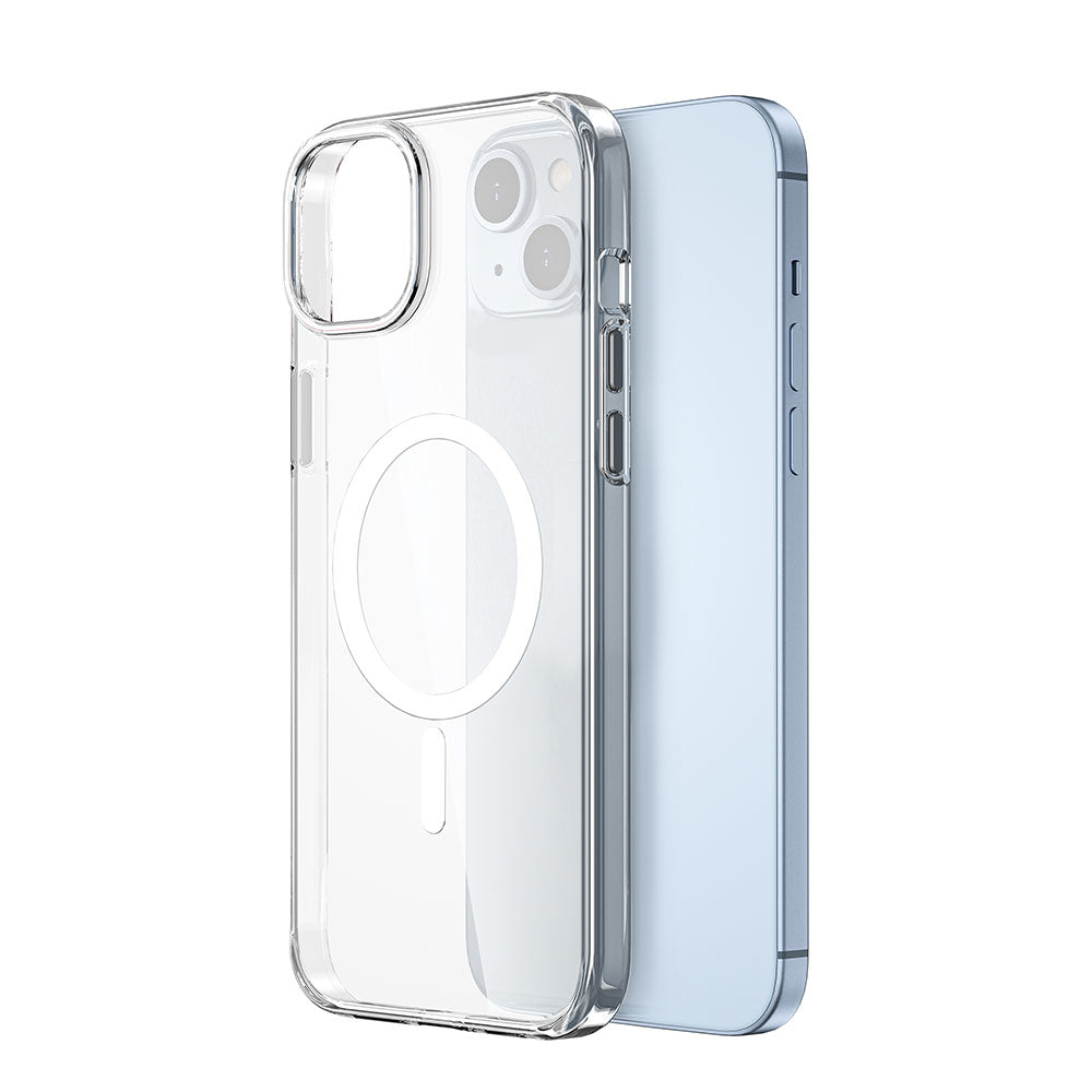 iPhone 15 Plus Kılıf Wiwu ZYS-013 M-safe Şarj Özellikli Renkli Kamera Çerçeveli Şeffaf Jelly Kılıf