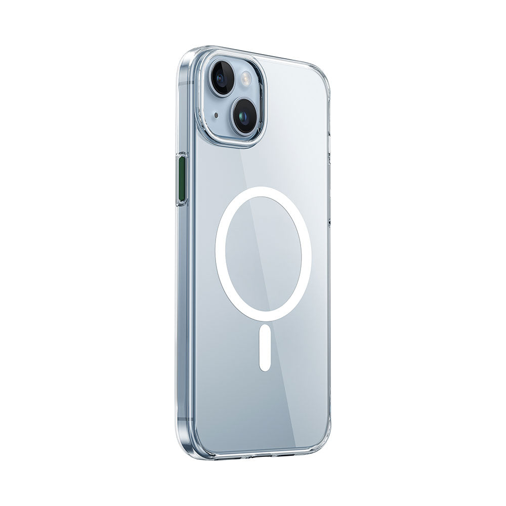 iPhone 15 Plus Kılıf Wiwu ZYS-013 M-safe Şarj Özellikli Renkli Kamera Çerçeveli Şeffaf Jelly Kılıf