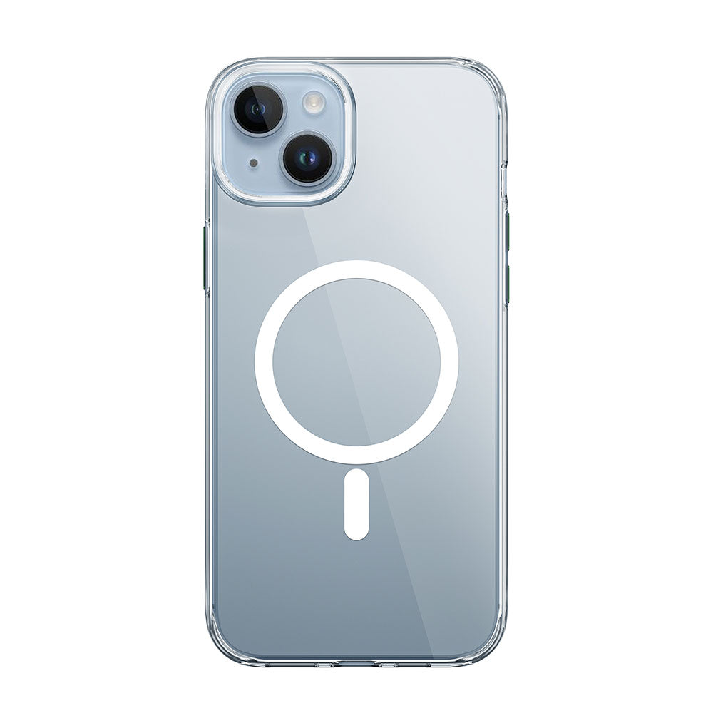 iPhone 15 Plus Kılıf Wiwu ZYS-013 M-safe Şarj Özellikli Renkli Kamera Çerçeveli Şeffaf Jelly Kılıf