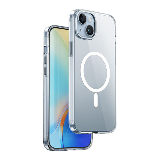 iPhone 15 Plus Kılıf Wiwu ZYS-013 M-safe Şarj Özellikli Renkli Kamera Çerçeveli Şeffaf Jelly Kılıf