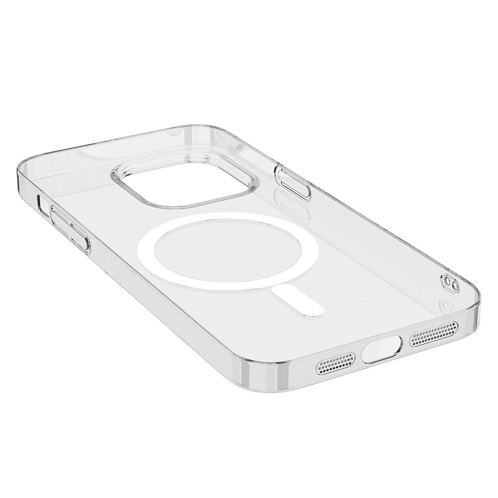 iPhone 15 Plus Kılıf Zore M-safe Şarj Özellikli Şeffaf Tek Kamera Çerçeveli Porto Kılıf