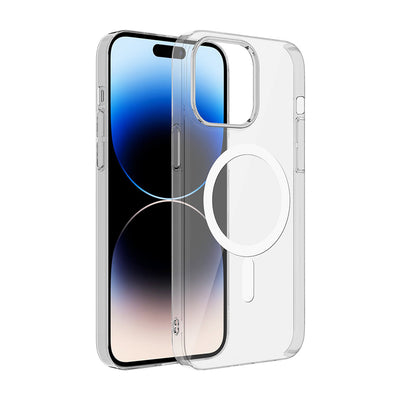 Apple iPhone 15 Plus Kılıf Zore Magsafe Şarj Özellikli Şeffaf Tek Kamera Çerçeveli Porto Kapak Renksiz