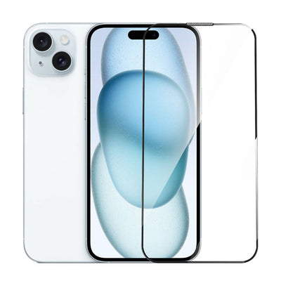 Apple iPhone 15 Plus Wiwu GT-014 Polimer Oleofobik Kaplama Şeffaf Pürüzsüz Temperli Cam Ekran Koruyucu 25'li Paket Siyah