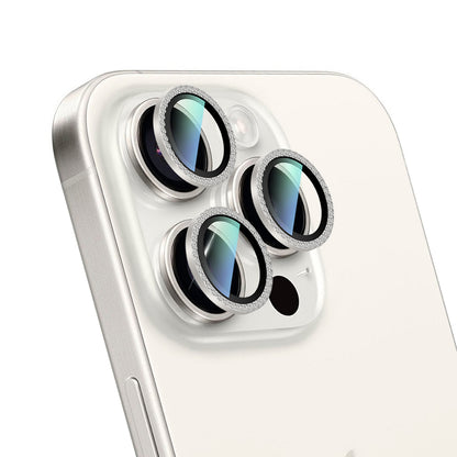 iPhone 15 Pro CaseWorld Alloy Sparkling Diamond Serisi Taşlı Lens Koruyucu