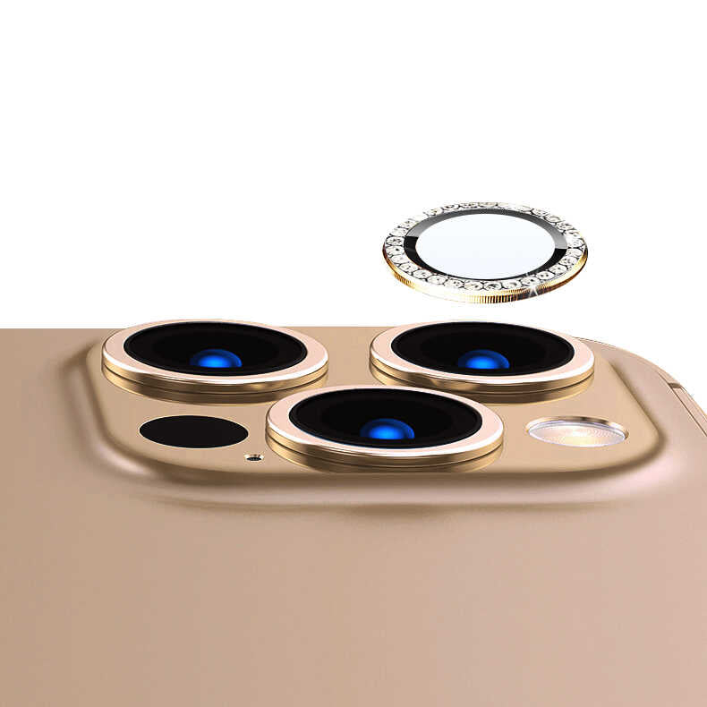 Apple iPhone 15 Pro  CL-06 Kamera Lens Koruyucu Renkli Taşlı Tempered Cam Kaliteli Güçlü Koruma