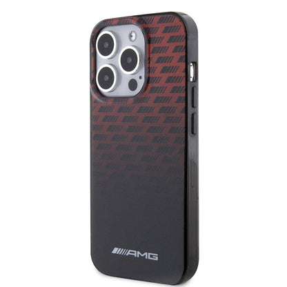 iPhone 15 Pro Kılıf AMG Orjinal Lisanslı Çift Katmanlı Küçük Logolu Dörtgen Şerit Desenli Kılıf