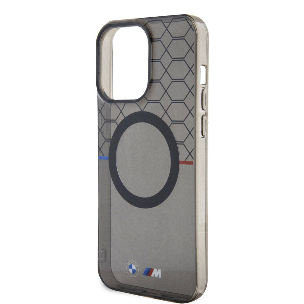 iPhone 15 Pro Kılıf BMW M-safe Şarj Özellikli Transparan M Dizayn Orjinal Lisanslı Kılıf