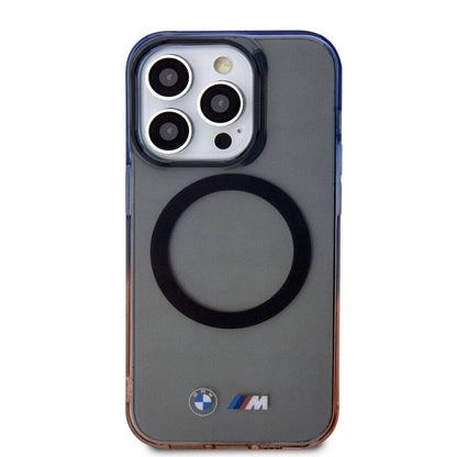 iPhone 15 Pro Kılıf BMW M-safe Şarj Özellikli Transparan Renkli Çerçeveli Orjinal Lisanslı Kılıf