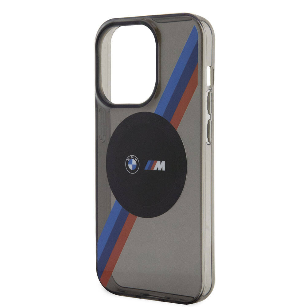Apple iPhone 15 Pro Kılıf BMW Magsafe Şarj Özellikli Transparan Tricolor Stripes Orjinal Lisanslı Kapak Yeşil