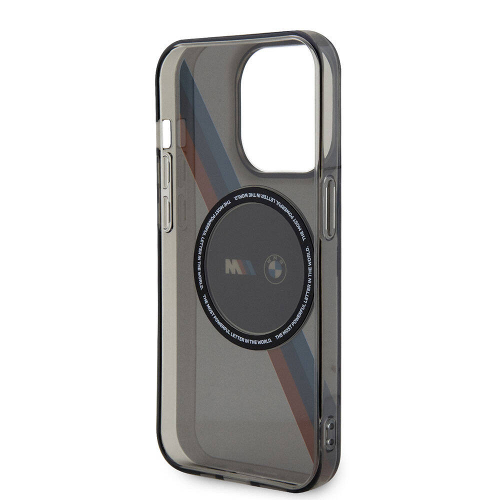 Apple iPhone 15 Pro Kılıf BMW Magsafe Şarj Özellikli Transparan Tricolor Stripes Orjinal Lisanslı Kapak Yeşil
