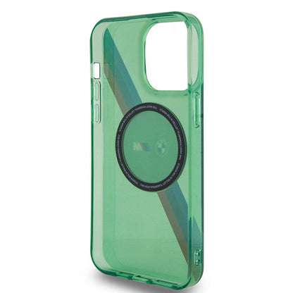 iPhone 15 Pro Kılıf BMW M-safe Şarj Özellikli Transparan Tricolor Stripes Orjinal Lisanslı Kılıf