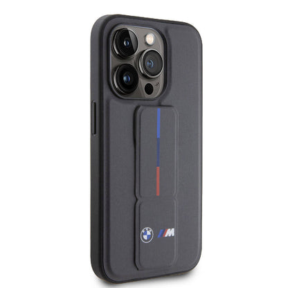 iPhone 15 Pro Kılıf BMW Orjinal Lisanslı M Şerit ve Logolu Standlı Kılıf