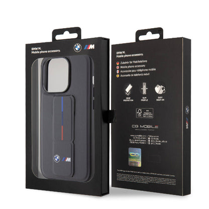 iPhone 15 Pro Kılıf BMW Orjinal Lisanslı M Şerit ve Logolu Standlı Kılıf