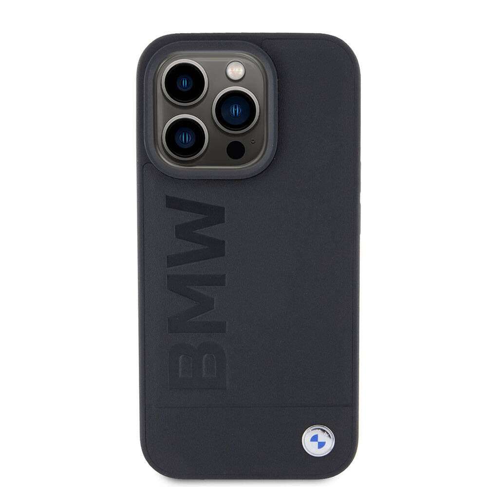 iPhone 15 Pro Kılıf BMW Orjinal Lisanslı M-safe Şarj Özellikli Sıcak Damga Logolu Deri Kılıf