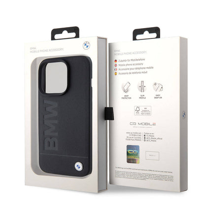 iPhone 15 Pro Kılıf BMW Orjinal Lisanslı M-safe Şarj Özellikli Sıcak Damga Logolu Deri Kılıf