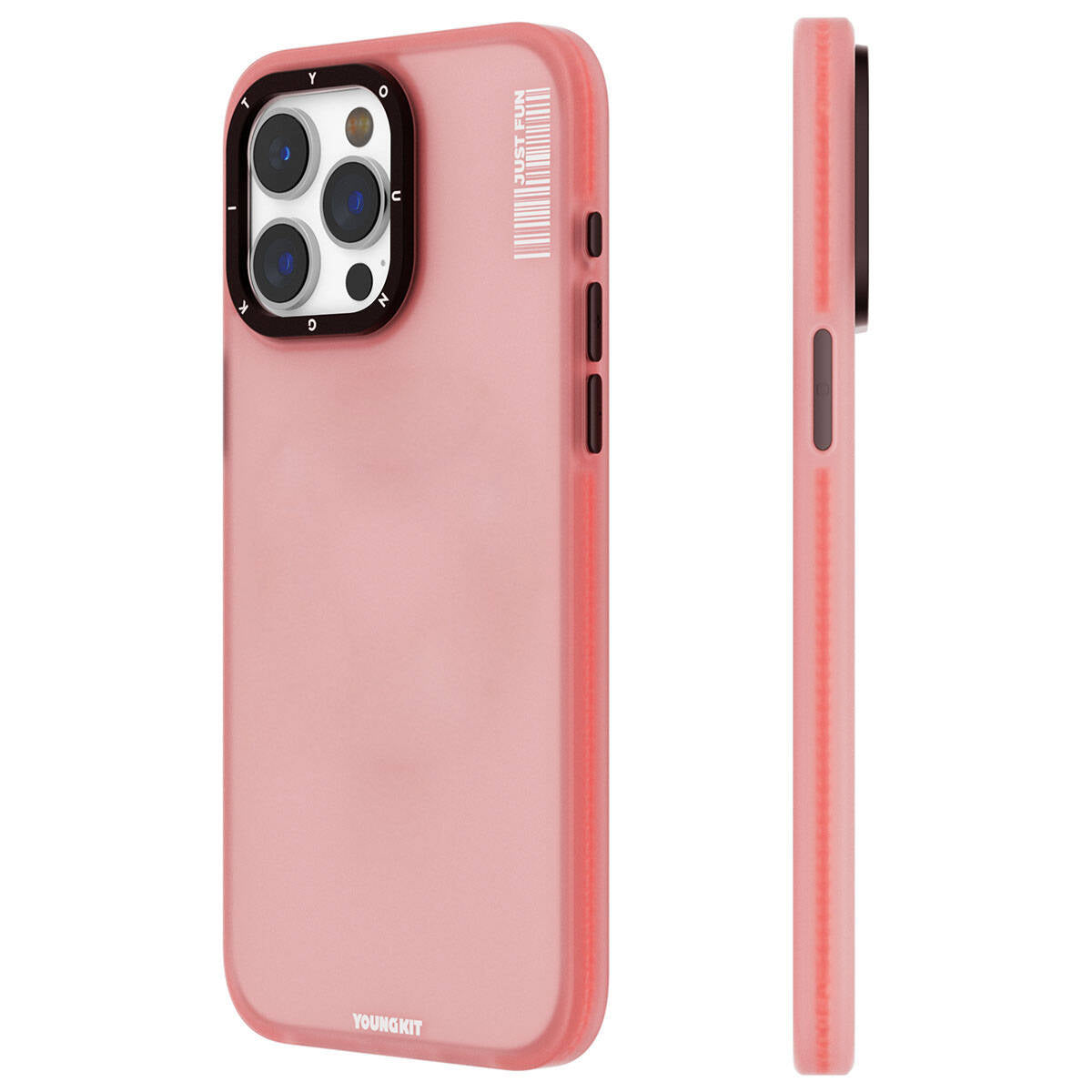 Apple iPhone 15 Pro Kılıf Buzlu Mat Tasarım Youngkit Colored Sand Serisi Kapak Pembe