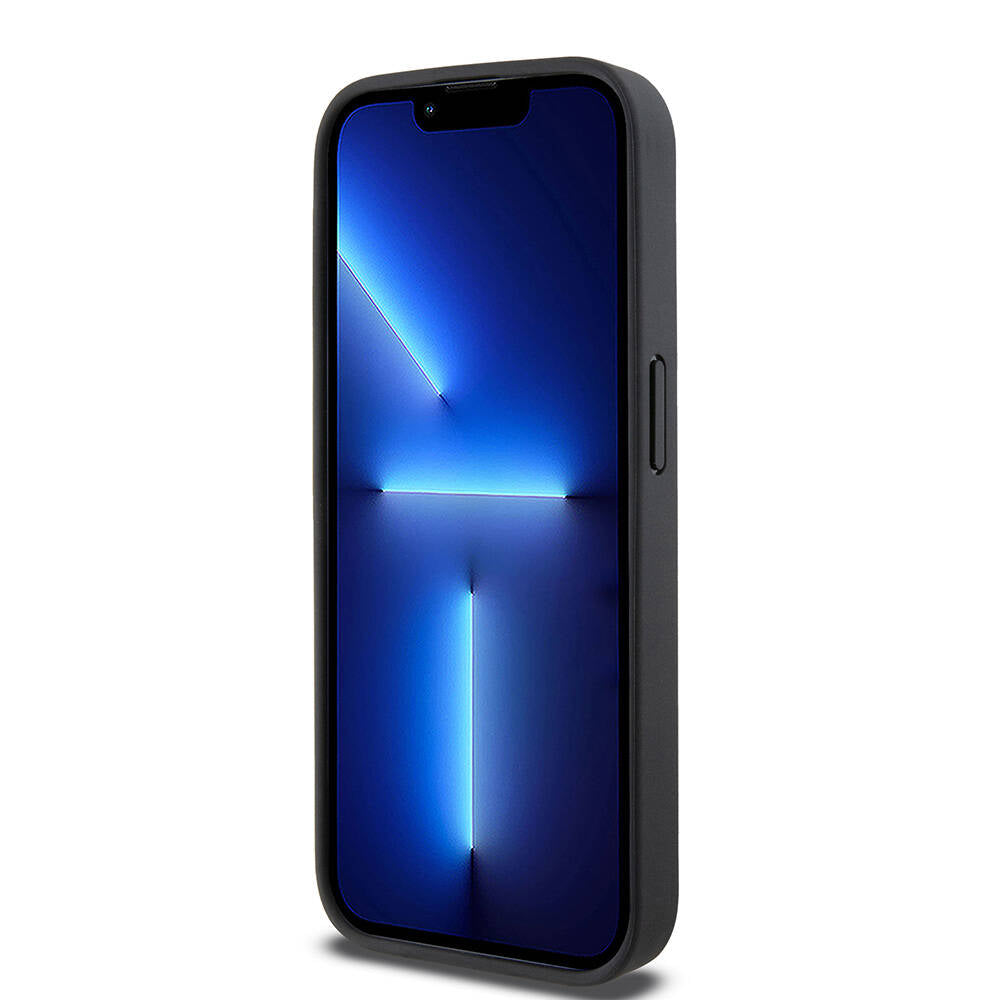 Apple iPhone 15 Pro Kılıf DKNY Orjinal Lisanslı Magsafe Şarj Özellikli 3D Yazılı Repeat Pattern Kapak Siyah