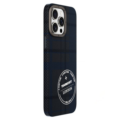 iPhone 15 Pro Kılıf Ekose Desenli Youngkit Gezhi Serisi Kılıf