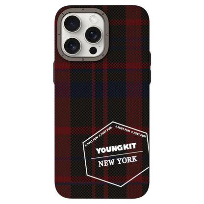 iPhone 15 Pro Kılıf Ekose Desenli Youngkit Gezhi Serisi Kılıf