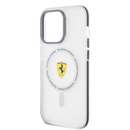 iPhone 15 Pro Kılıf Ferrari Orjinal Lisanslı M-safe Şarj Özellikli Kontrast Bumper SF Ring Kılıf