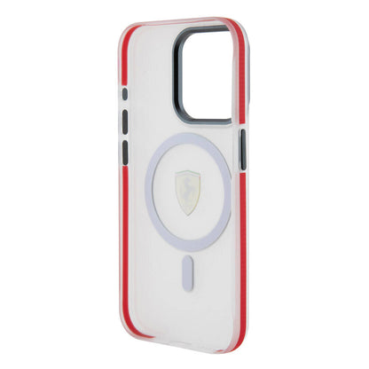 iPhone 15 Pro Kılıf Ferrari Orjinal Lisanslı M-safe Şarj Özellikli Kontrast Bumper SF Ring Kılıf