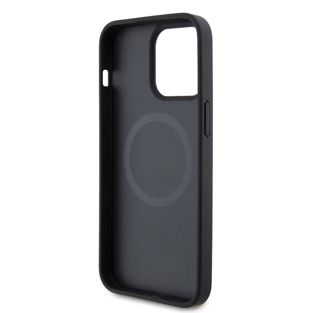 iPhone 15 Pro Kılıf Ferrari Orjinal Lisanslı M-safe Şarj Özellikli Metal Logolu PU Karbon Kılıf