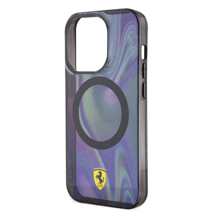 iPhone 15 Pro Kılıf Ferrari Orjinal Lisanslı M-safe Şarj Özellikli Transparan Renk Geçişli Iridescent Kılıf