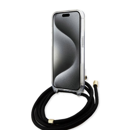 iPhone 15 Pro Kılıf Guess Orjinal Lisanslı Çapraz Kordon 4G Desenli Kılıf