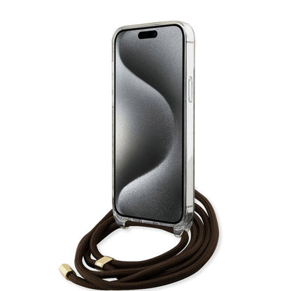 iPhone 15 Pro Kılıf Guess Orjinal Lisanslı Çapraz Kordon 4G Desenli Kılıf