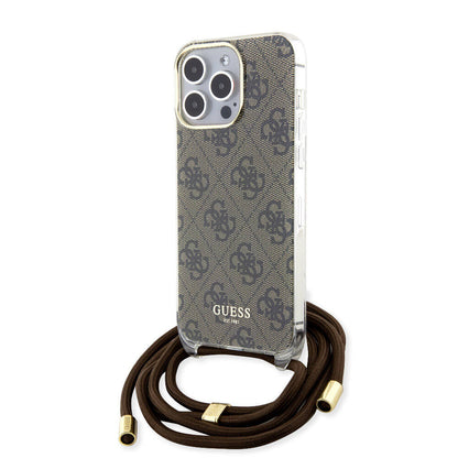 iPhone 15 Pro Kılıf Guess Orjinal Lisanslı Çapraz Kordon 4G Desenli Kılıf