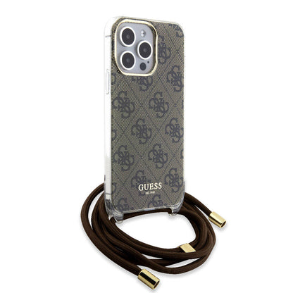 iPhone 15 Pro Kılıf Guess Orjinal Lisanslı Çapraz Kordon 4G Desenli Kılıf