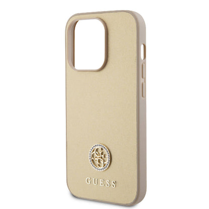 iPhone 15 Pro Kılıf Guess Orjinal Lisanslı Deri 4G Metal Logo Strass Kılıf