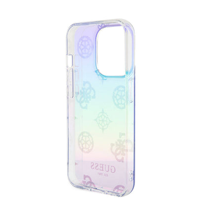 iPhone 15 Pro Kılıf Guess Orjinal Lisanslı Desenli Yazı Logolu Askı İpli Holografik Glitter Peony Kılıf