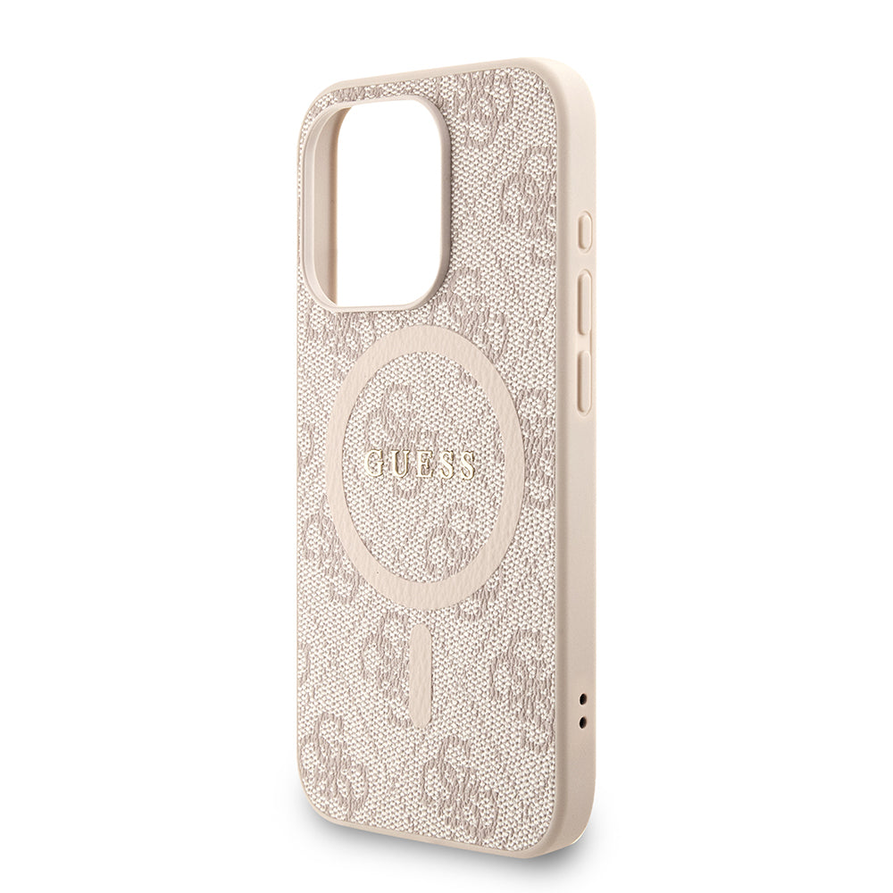 iPhone 15 Pro Kılıf Guess Orjinal Lisanslı M-safe Şarj Özellikli PU Deri Bilek Askı İpli Yazı Logolu Kılıf