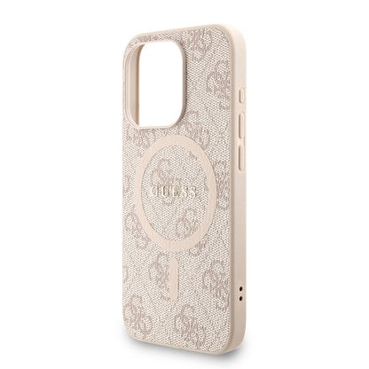 iPhone 15 Pro Kılıf Guess Orjinal Lisanslı M-safe Şarj Özellikli PU Deri Bilek Askı İpli Yazı Logolu Kılıf