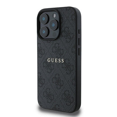 Apple iPhone 15 Pro Kılıf Guess Orjinal Lisanslı Magsafe Şarj Özellikli 4G Desen Yazı Logolu Kapak Pembe