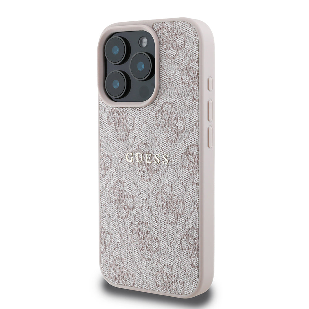 iPhone 15 Pro Kılıf Guess Orjinal Lisanslı M-safe Şarj Özellikli 4G Desen Yazı Logolu Kılıf