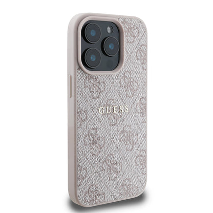 iPhone 15 Pro Kılıf Guess Orjinal Lisanslı M-safe Şarj Özellikli 4G Desen Yazı Logolu Kılıf
