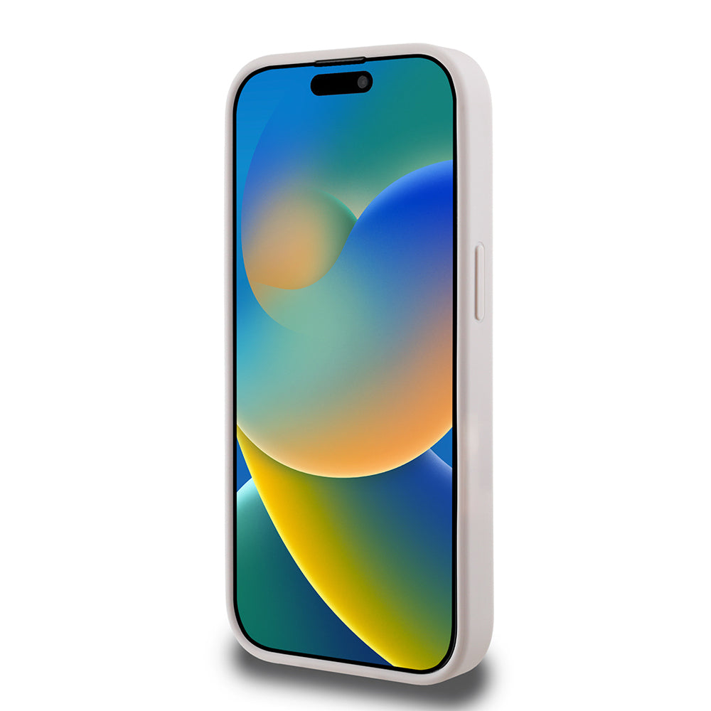 Apple iPhone 15 Pro Kılıf Guess Orjinal Lisanslı Magsafe Şarj Özellikli 4G Desen Yazı Logolu Kapak Pembe