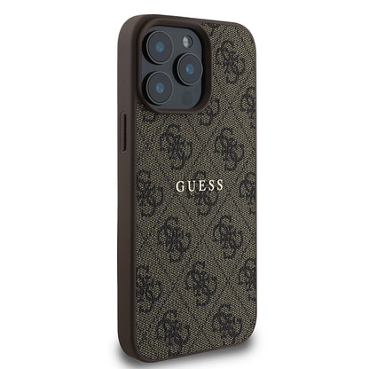 iPhone 15 Pro Kılıf Guess Orjinal Lisanslı M-safe Şarj Özellikli 4G Desen Yazı Logolu Kılıf