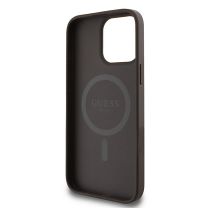 iPhone 15 Pro Kılıf Guess Orjinal Lisanslı M-safe Şarj Özellikli 4G Desen Yazı Logolu Kılıf