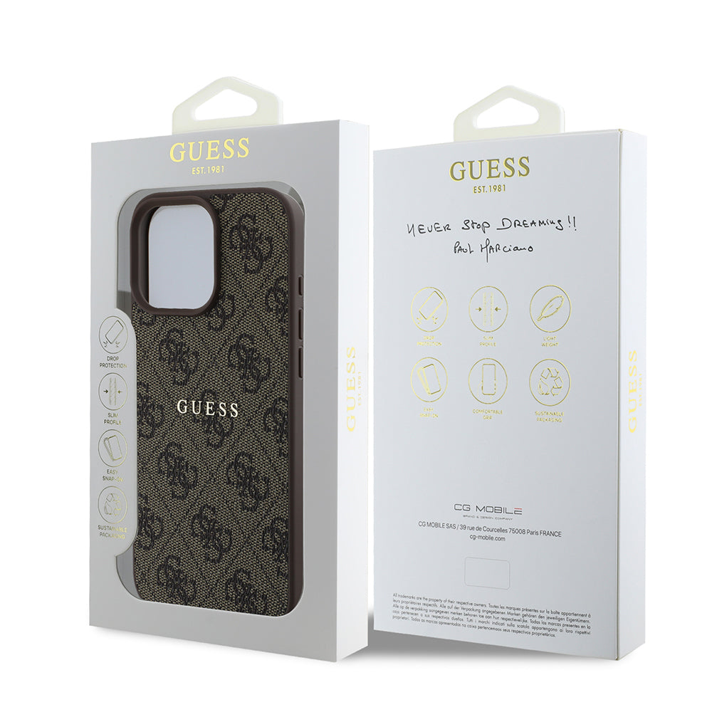 iPhone 15 Pro Kılıf Guess Orjinal Lisanslı M-safe Şarj Özellikli 4G Desen Yazı Logolu Kılıf
