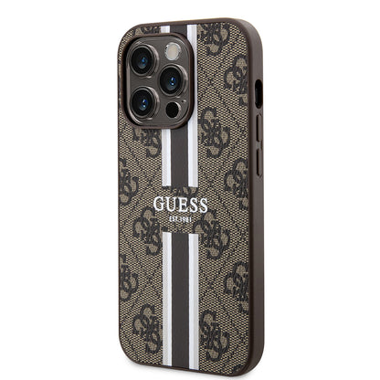 iPhone 15 Pro Kılıf Guess Orjinal Lisanslı M-safe Şarj Özellikli 4G Şerit Tasarımlı Printed Kılıf