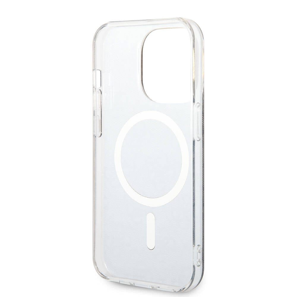 iPhone 15 Pro Kılıf Guess Orjinal Lisanslı M-safe Şarj Özellikli Yazı Logolu 4G Desenli Kılıf