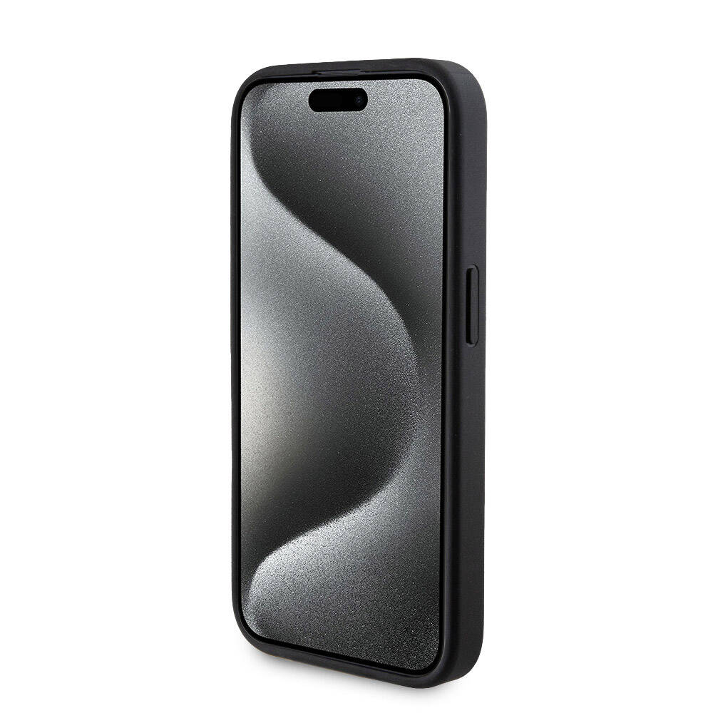 iPhone 15 Pro Kılıf Guess Orjinal Lisanslı M-safe Şarj Özellikli Yazı Logolu 4G Desenli Kılıf + Powerbank 5000mAh 2in1 Set