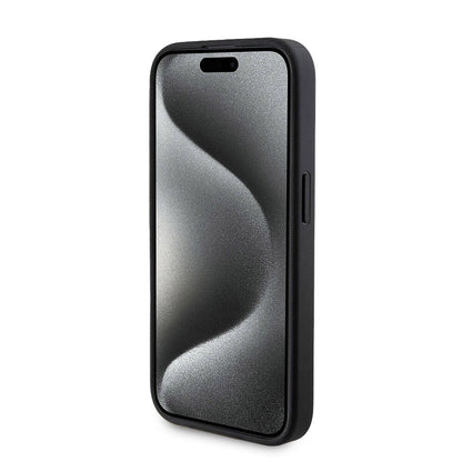 iPhone 15 Pro Kılıf Guess Orjinal Lisanslı M-safe Şarj Özellikli Yazı Logolu 4G Desenli Kılıf + Powerbank 5000mAh 2in1 Set
