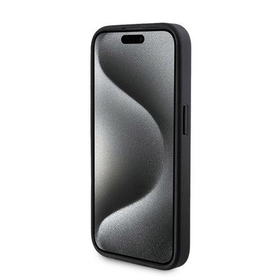 Apple iPhone 15 Pro Kılıf Guess Orjinal Lisanslı Magsafe Şarj Özellikli Yazı Logolu 4G Desenli Kapak + Powerbank 5000mAh 2in1 Set Kahverengi